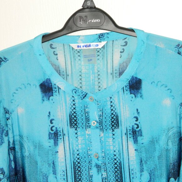 2 for/$40 Nygard Blue Half Button Up Pull Over 3/4 Sleeves Long Tunic Size Small - Picture 5 of 16